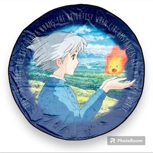 Rare! Studio Ghibli Howl's Moving Castle Sophie and Calcifer Round Throw